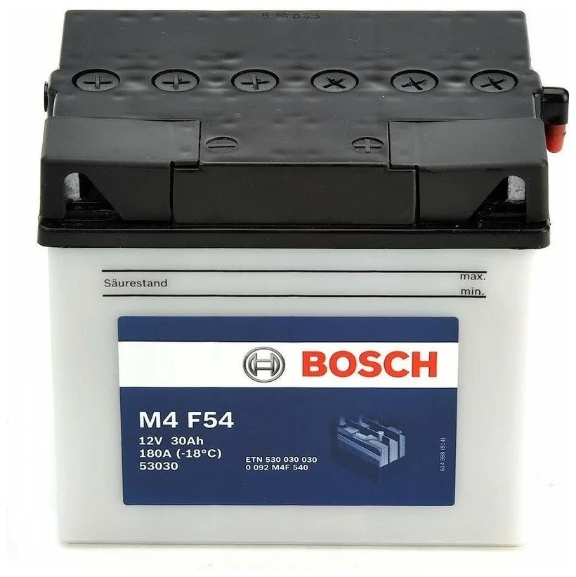 Аккумулятор Bosch 0092M4F540 FP M4F 12V 30AH 180A, Bosch